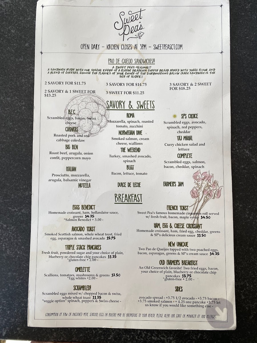 Menu Sweet Pea's Café-5