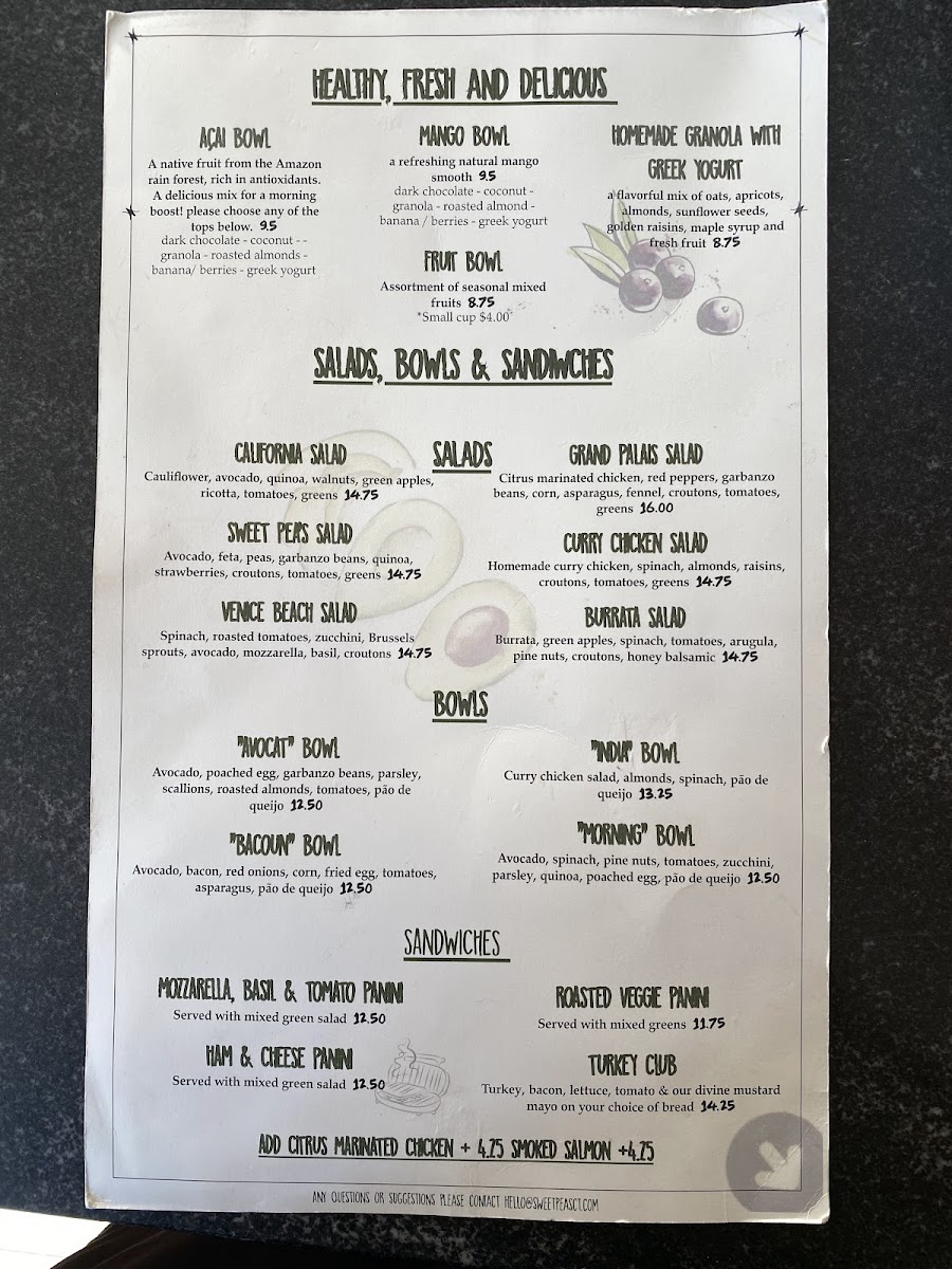 Menu Sweet Pea's Café-8