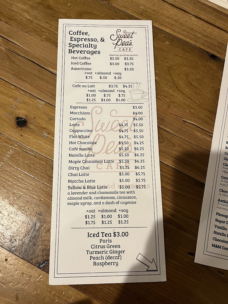 Menu Sweet Pea's Café-9